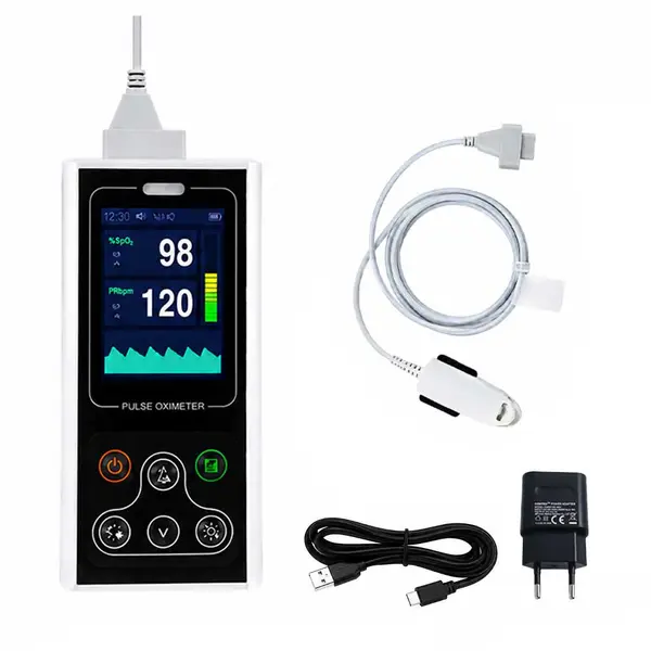 Pulsoximetru portabil Contec CMS60D1, masurare saturatie oxigen si rata pulsului, baterie reincarcabila, software pentru date stocate pe PC in timp real, functie alarma, senzor adulti