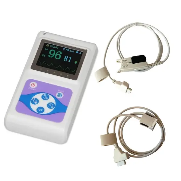 Pulsoximetru profesional Contec CMS60D, model 2025, senzor adulti, pediatric, masoara saturatia de oxigen si rata pulsului