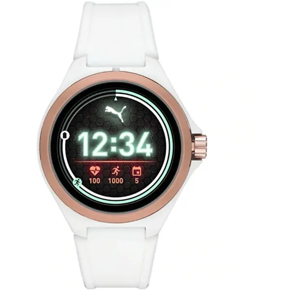 PUMA Smartwatch Puma PT9102, Bratara Silicon, GPS, 5 ATM, 48mm, Cristal Mineral (Alb)