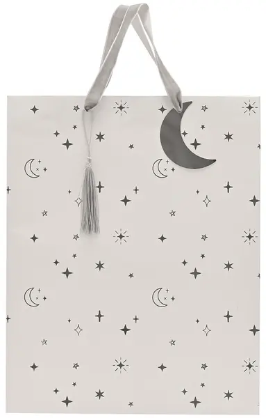 Pungă cadou Widdop Bambino - Moons and Stars, 33 x 27 x 3.5 cm