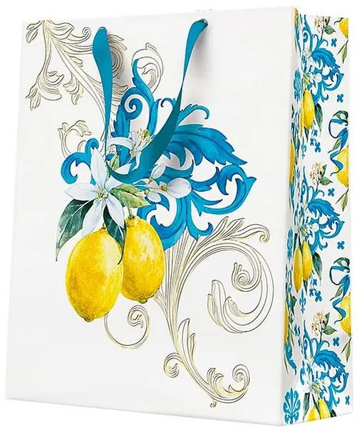 Pungă de cadou PAW - Baroque Lemon Sicilian Bloom, 20 x 25 x 10 cm