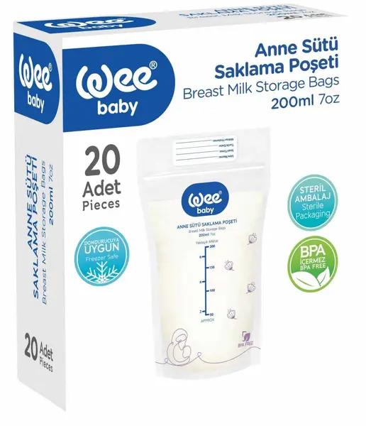 Pungă de lapte matern Wee Baby - 20 bucăți, 200 ml