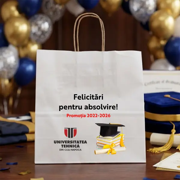 Punga din hartie pentru absolvire personalizata PHAP1 22X23X9 cm