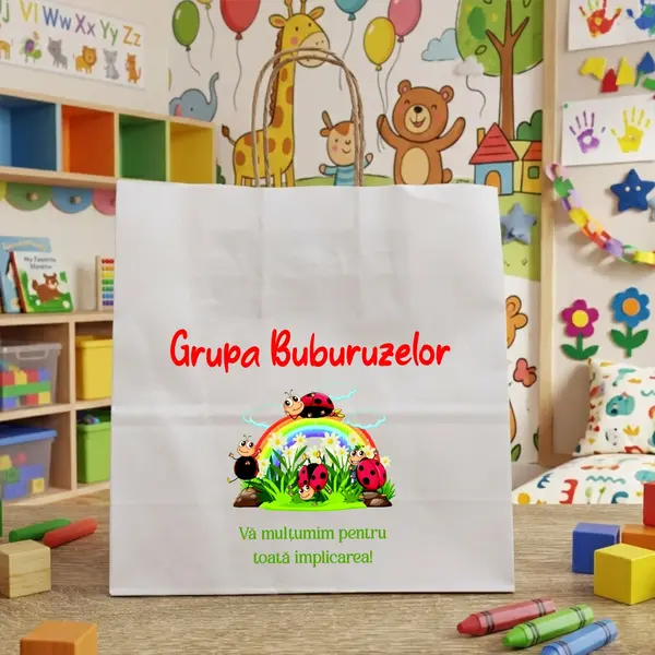 Punga din hartie pentru absolvire personalizata PHAP6 22X23X9 cm