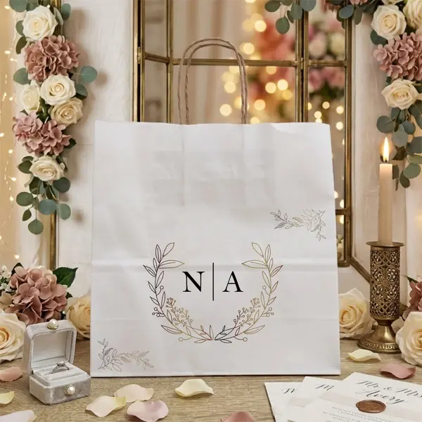 Punga din hartie pentru nunta personalizata PHNP1 22X23X9 cm