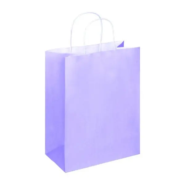 Pungi din Hartie cu Manere, Lila, Interior Alb, 25 x 14 x 30 cm, 100 Bucati