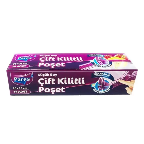 Pungi Mici pentru Congelator Parex, cu Fermoar Dublu, 12 Bucati