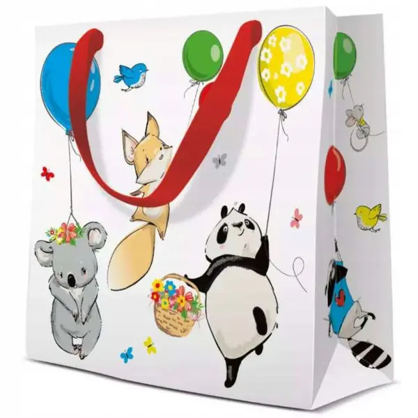 Punguță cadou Paw - Animals Party, 17 x 17 x 6 cm