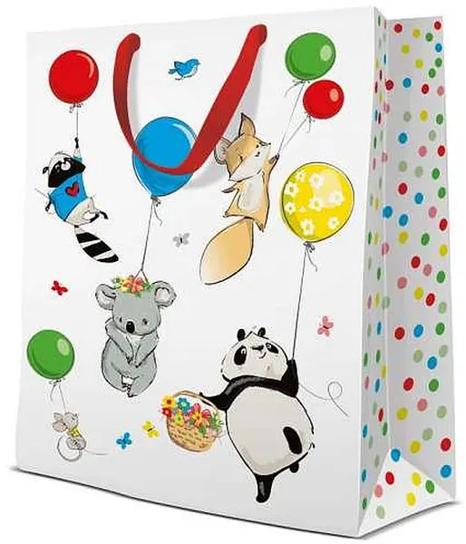 Punguță cadou Paw - Animals Party, 30 x 41 x 12 cm