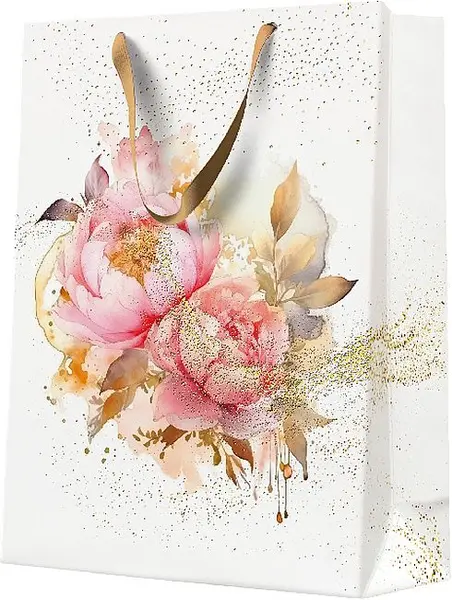 Punguță cadou PAW - Artistic Peony Seamless, 30 x 12 x 41 cm