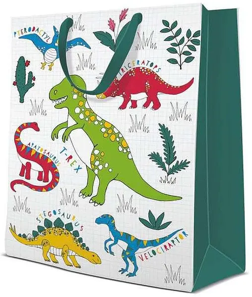 Punguță cadou Paw - Dinosaur, 30 x 41 x 12 cm