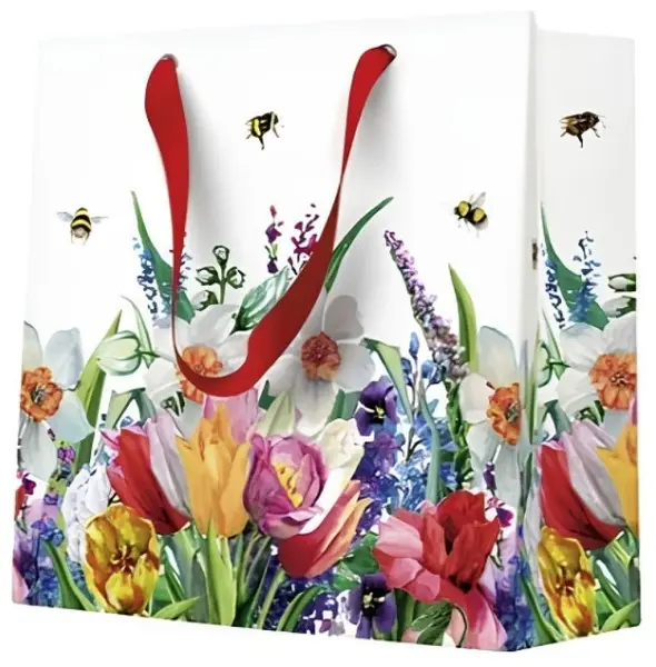Punguță cadou Paw - Meadow with Bees, 17 x 17 x 6 cm