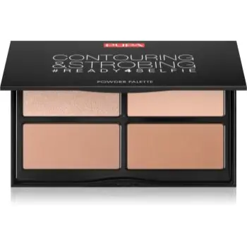 PUPA Milano #READY4SELFIE Contouring & Strobing Patela pentru conturul fetei cu efect de iluminare