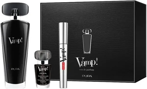 Pupa Set Vamp! Black - Apă de parfum, rimel și lac de unghii, 50 + 2 х 9 ml