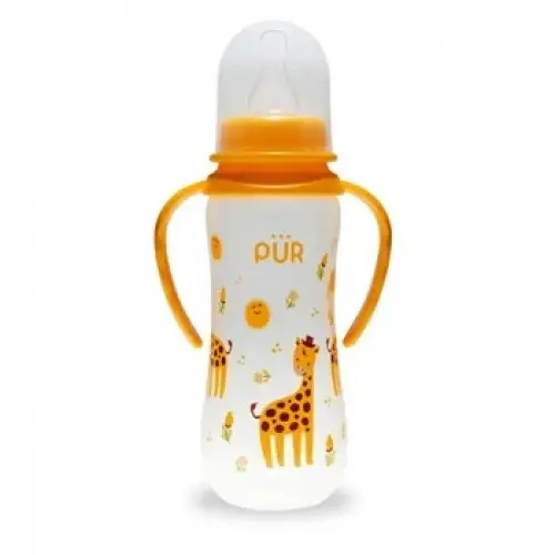 Pur biberon cu desen si manere +6 luni, 250ml (9014) Zephyr Labs