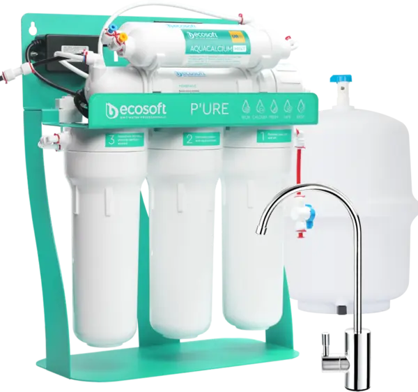 PURE AquaCalcium Mint filtru de osmoză inversă cu pompă pe suport metalic