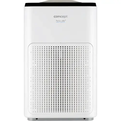 Purificator aer Concept CA1030, Putere 40 W, Trei stagii de filtrare a aerului + Ionizator, Circulatie aer 200 m3 / h, 3 viteze de purificare a aerului, Timer, Senzor particule praf cu display LED, Telecomanda, Alb/Negru