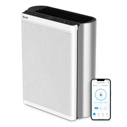 Purificator aer Levoit EverestAir Smart True HEPA, Control vocal, pentur incaperi pana la 130㎡, 70W, Wi-Fi (Alb)