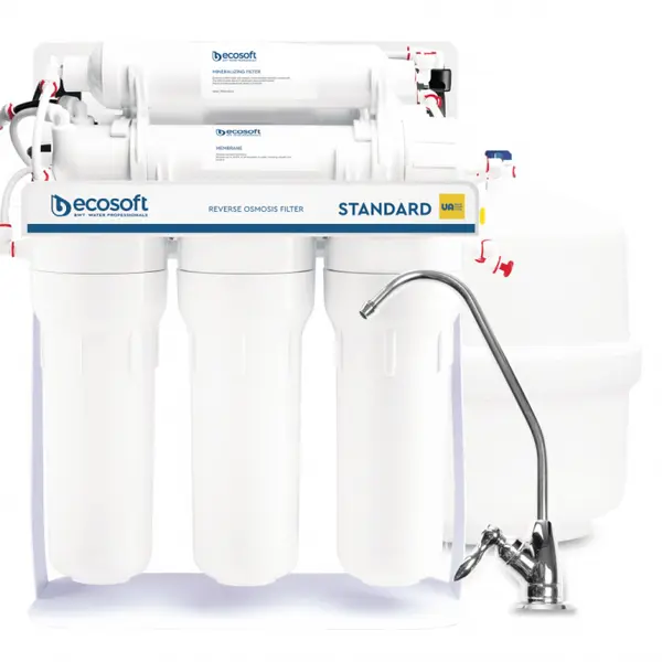 Purificator apa cu osmoza inversa Ecosoft cu mineralizare in 5 trepte si pompa booster