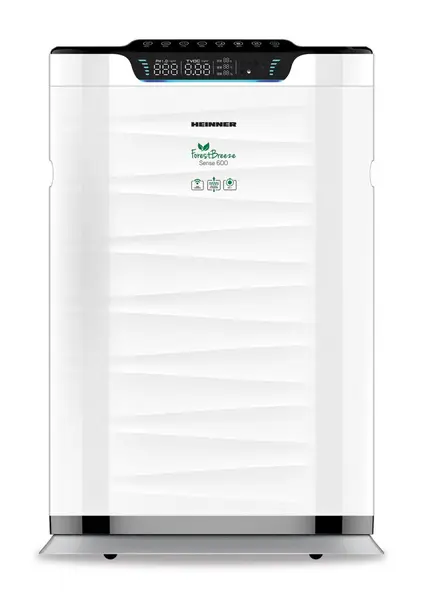 Purificator de aer Heinner HPA-600WIFI, CADR 600m³/h, 42~72m ², Control tactil cu display, Control WIFI, Telecomanda, Filtru HEPA H11, Generator ioni negativi, Senzor PM 2.5, Alb