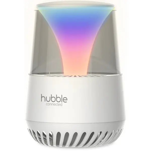 Purificator de aer Hubble Connected Pure 3-in-1, Boxa Bluetooth, Lumina de veghe, alb