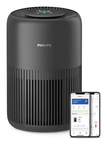 Purificator de aer inteligent Philips PureProtect Mini seria 900 AC0951/13, 250 m3/h, 65 mp, Filtre HEPA si carbon activ (Gri)