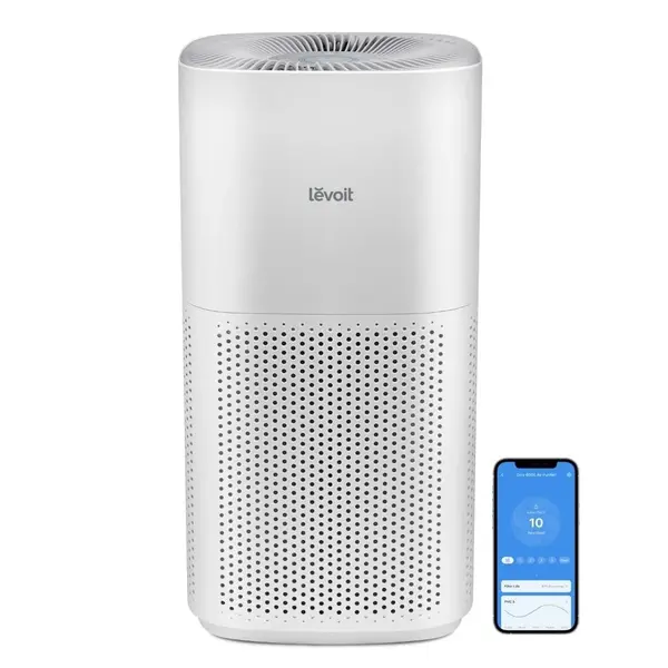- Purificator de aer Smart Levoit Core 600S Wi-Fi, Filtru 3 in 1 True HEPA, Senzor Calitate Aer, Mod Auto, Alexa, Google Home, Panou Comanda Touch Screen, Control Remote, Alb