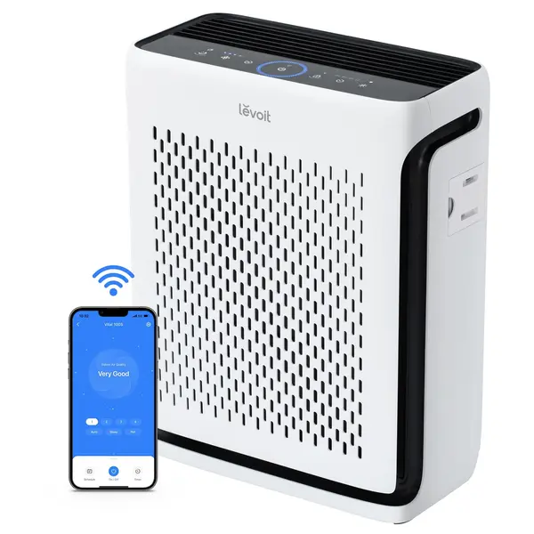 purificator de aer smart levoit vital 100s wi-fi, filtru true hepa, carbon activ, acoperire pana la 48 m², nivel zgomot 23 db