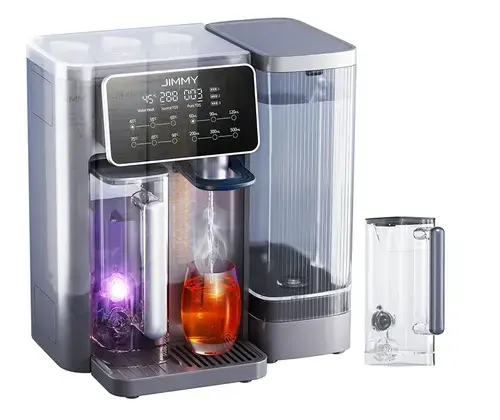 Purificator de apa cu osmoza inversa JIMMY R9, 5 l, Sterilizare UV, 24 W, Capacitate apa purifcata 1 l, Ecran Smart cu touch si Child Lock (Gri)