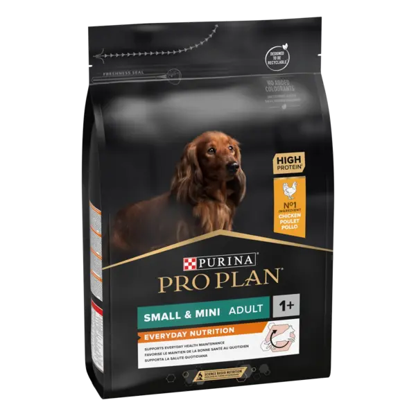 PURINA PRO PLAN ADULT Everyday Nutrition, Talie Mică și Foarte Mică, Pui, 3 kg