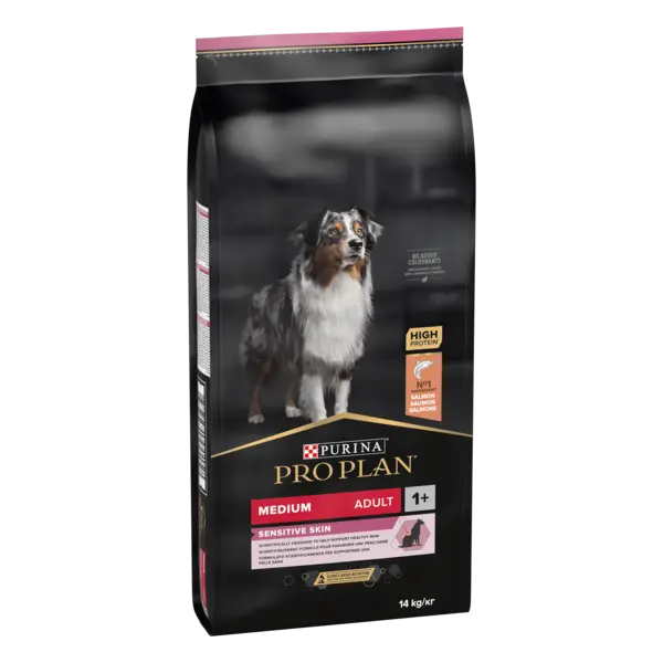 PURINA PRO PLAN ADULT Sensitive Skin, Talie Medie, Somon, 10 kg