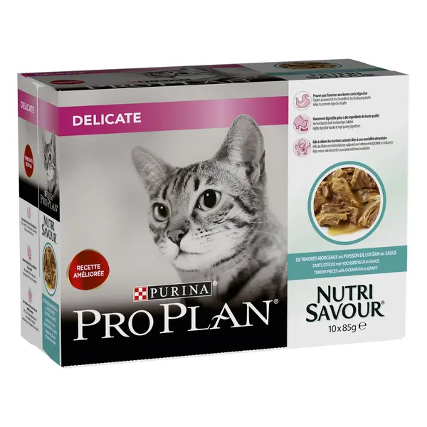 PURINA PRO PLAN DELICATE NUTRISAVOUR, Peste Oceanic, 10 x 85 g