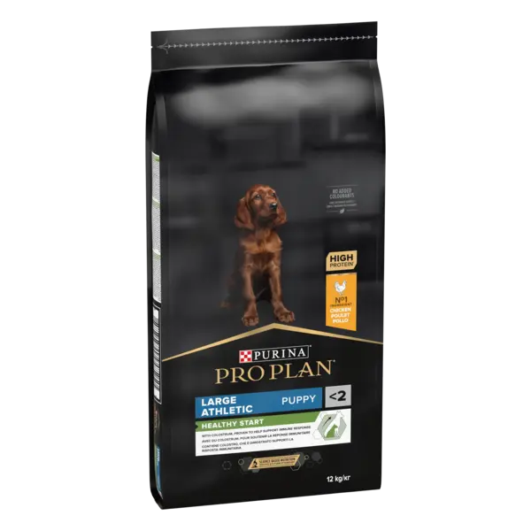 PURINA PRO PLAN PUPPY Healthy Start, Talie Mare Atletică, Pui, 12 kg