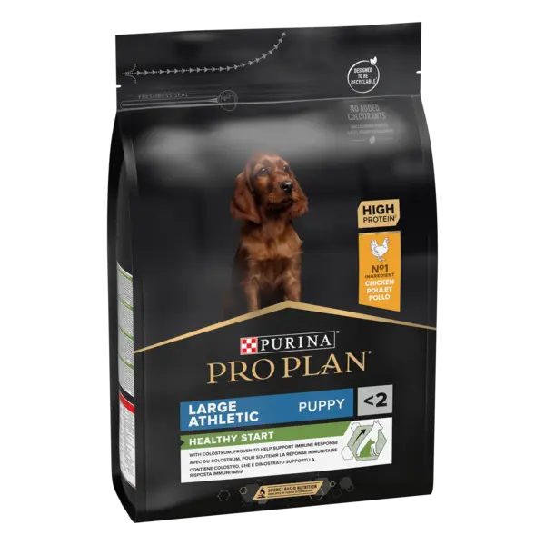PURINA PRO PLAN PUPPY Healthy Start, Talie Mare Atletică, Pui, 3 kg
