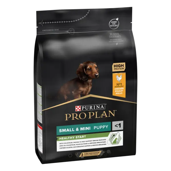 PURINA PRO PLAN PUPPY Healthy Start, Talie Mică și Foarte Mică, Pui, 3 kg