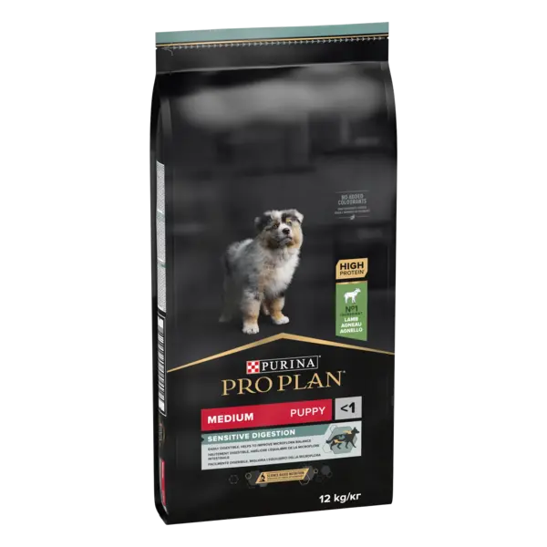 PURINA PRO PLAN PUPPY Sensitive Digestion, Talie Medie, Miel, 12 kg