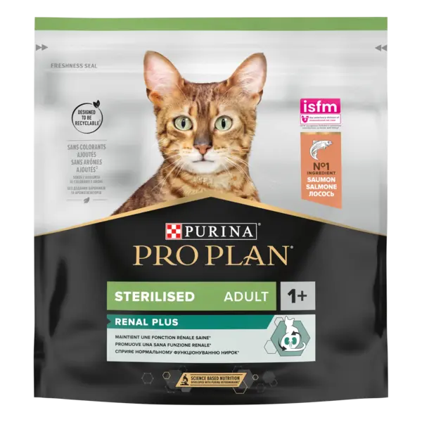 PURINA PRO PLAN STERILISED Renal Plus, Somon, 400 g