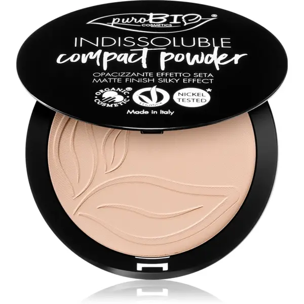 puroBIO Cosmetics Indissouble pudra compacta cu efect matifiant culoare 01 9 g