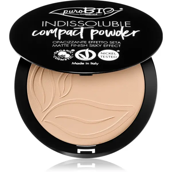 puroBIO Cosmetics Indissouble pudra compacta cu efect matifiant culoare 02 9 g
