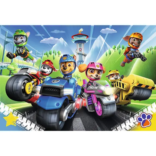 Puzzle 100 piese - Patrula Catelusilor - Catelusii pe motociclete | Trefl