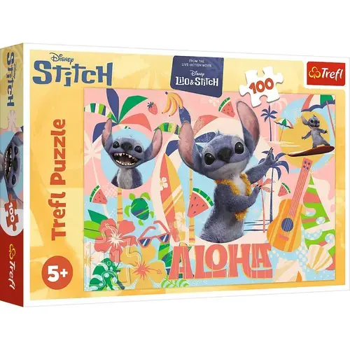 Puzzle 100 Stitch si prietenii, set, Multicolor