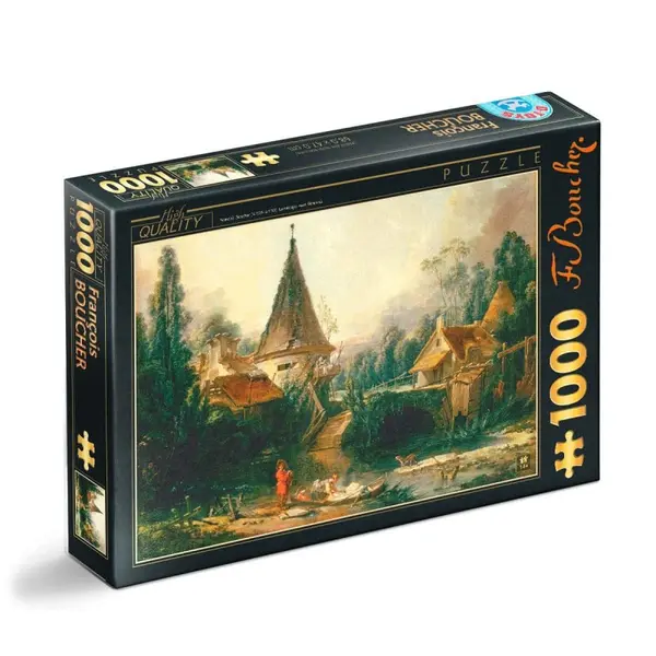 Puzzle 1000 Piese D-Toys, Francois Boucher, Landscape near Beauvais