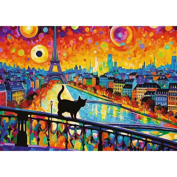 Puzzle 1000 piese - Pisica din Paris | Trefl
