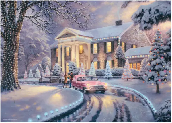 Puzzle 1000 piese - Thomas Kinkade - Craciunul la Graceland | Schmidt