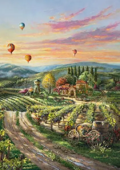 Puzzle 1000 piese - Thomas Kinkade - Peaceful Valley Vineyard | Schmidt