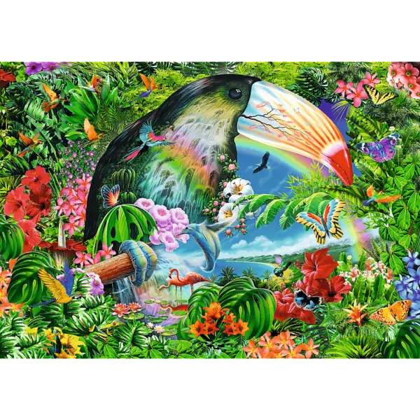 Puzzle 1040 piese - Spiral - Tropical Animals | Trefl