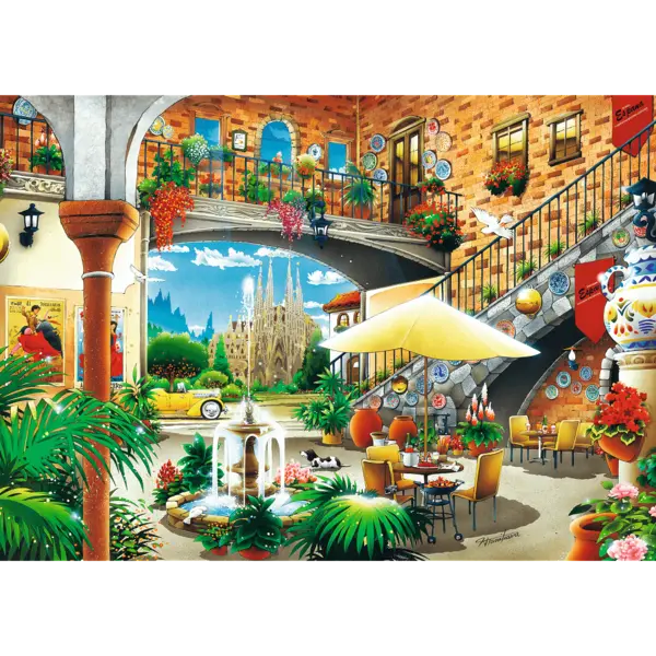 Puzzle 2000 piese - Vedere din Barcelona | Trefl