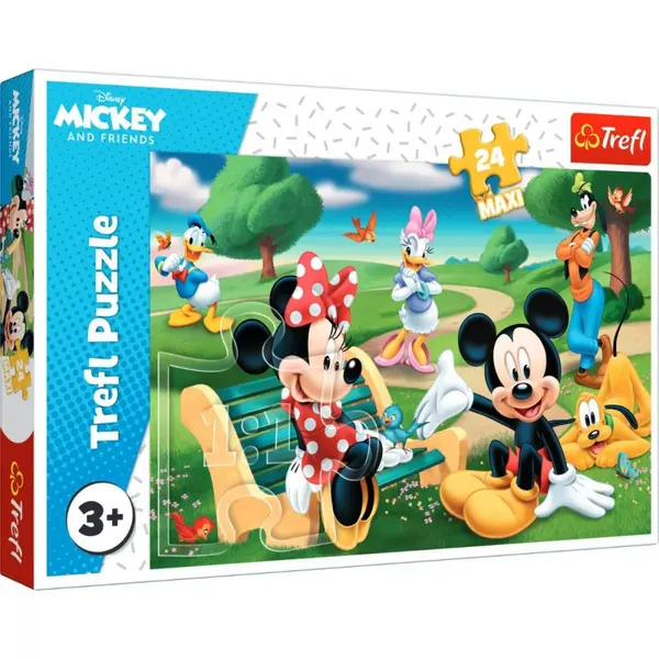 Puzzle 24 piese maxi - Mickey Mouse intre Prieteni | Trefl