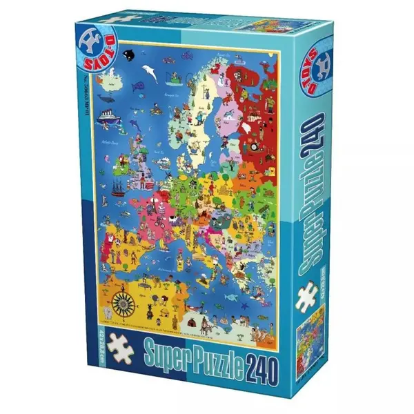 Puzzle 240 Piese, Harta Europei, D-toys