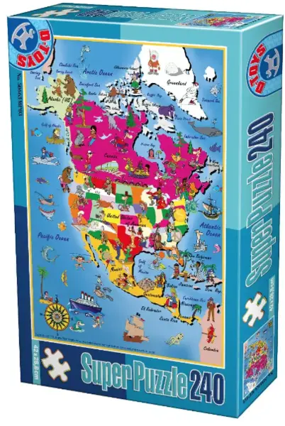Puzzle 240 piese - North America | D-Toys